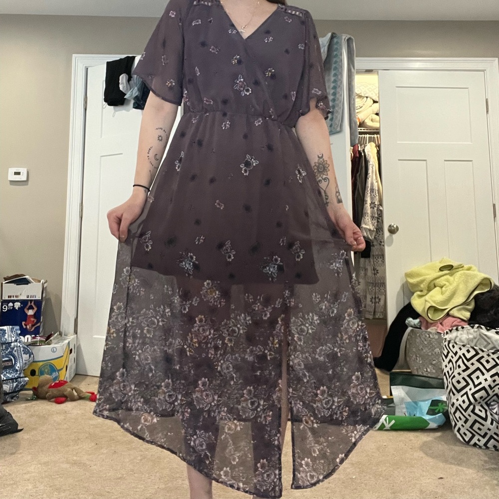 Xhilaration maxi dress with leg slit